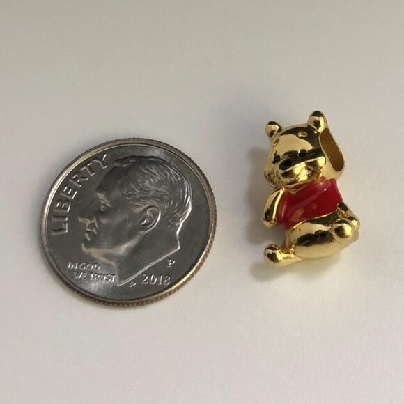 Disney Pandora Winnie the Pooh Bear Charm Gold plated - Picture 10 of 13